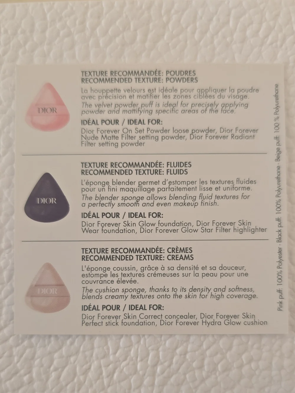 NEW Dior Complexion Sponge and Puff Trio Set